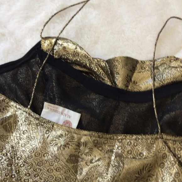 Luxe Metallic Gold & Black Camisole 1990’s Top M - Picture 12 of 15